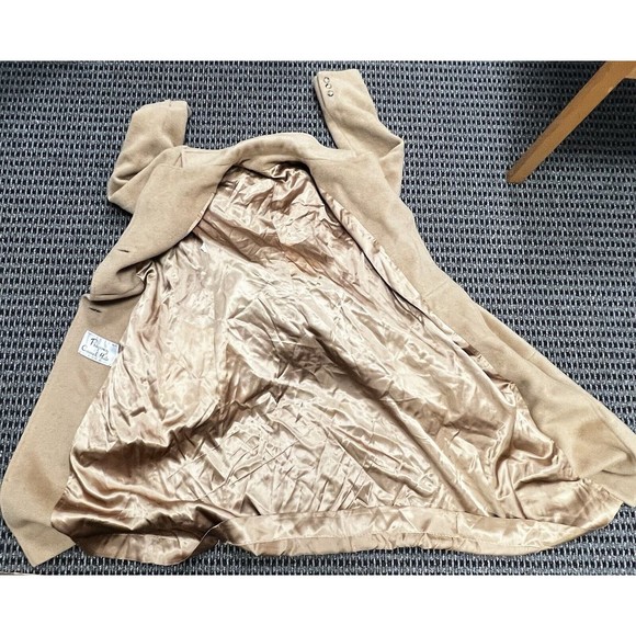 Saks Fifth Avenue Regency Camel Hair Double Breasted Tan Coat Vintage Sz Small - Picture 10 of 11